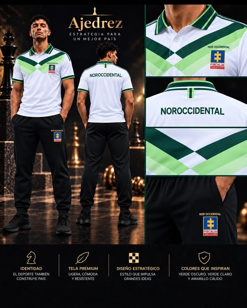 Uniforme masculino de Ajedrez, línea blanca