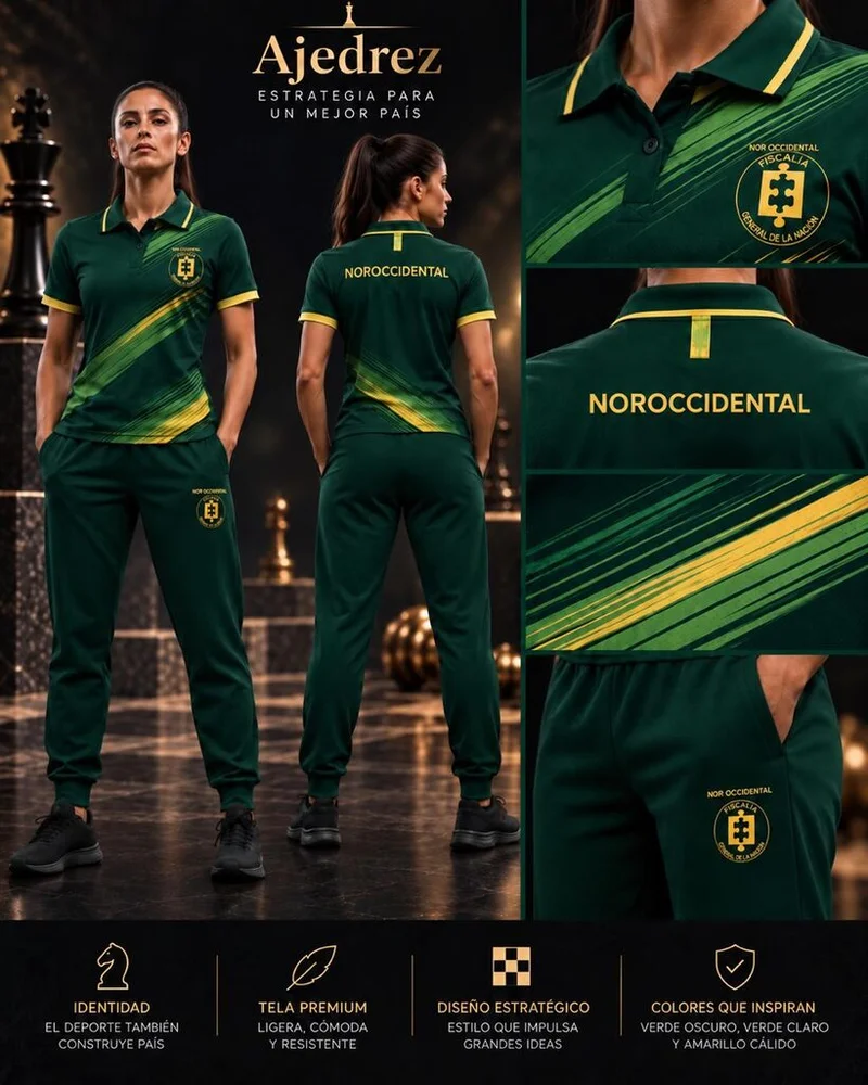 Uniforme femenino de Ajedrez, línea verde oscuro