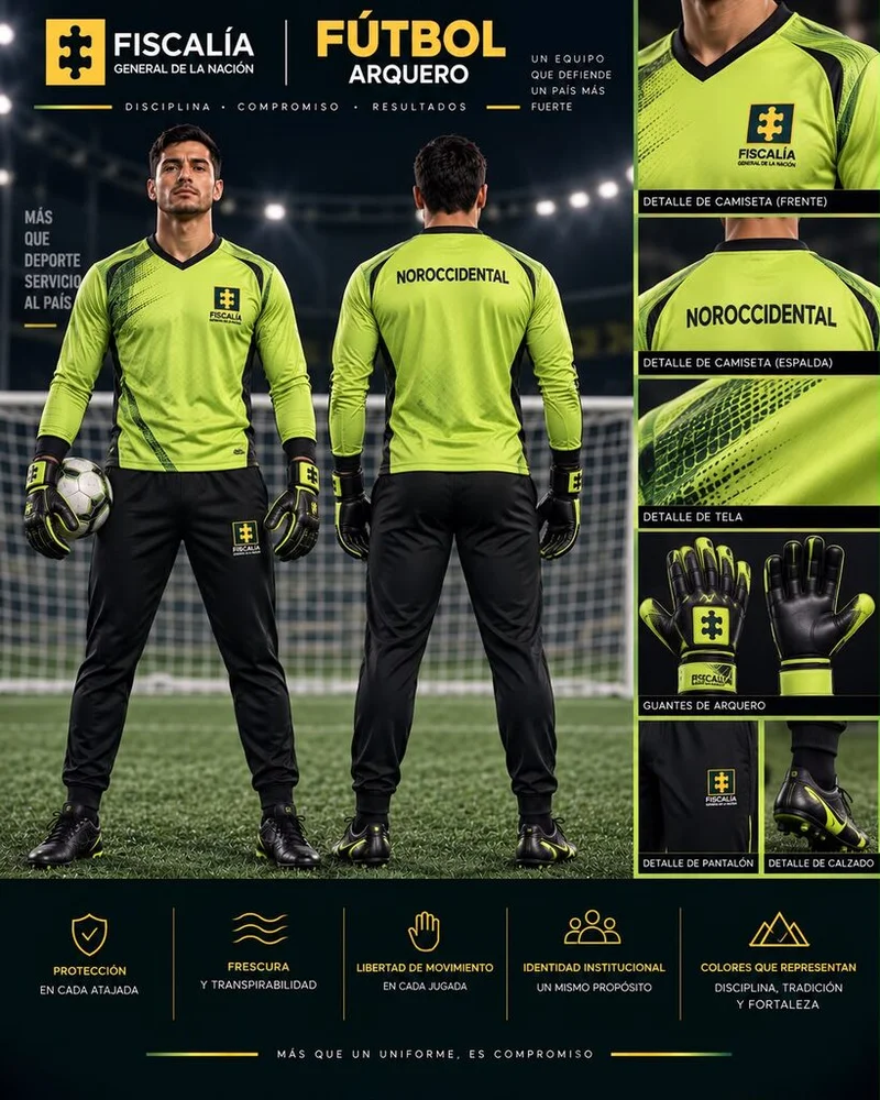 Uniforme de Fútbol · Arquero, línea verde oscuro