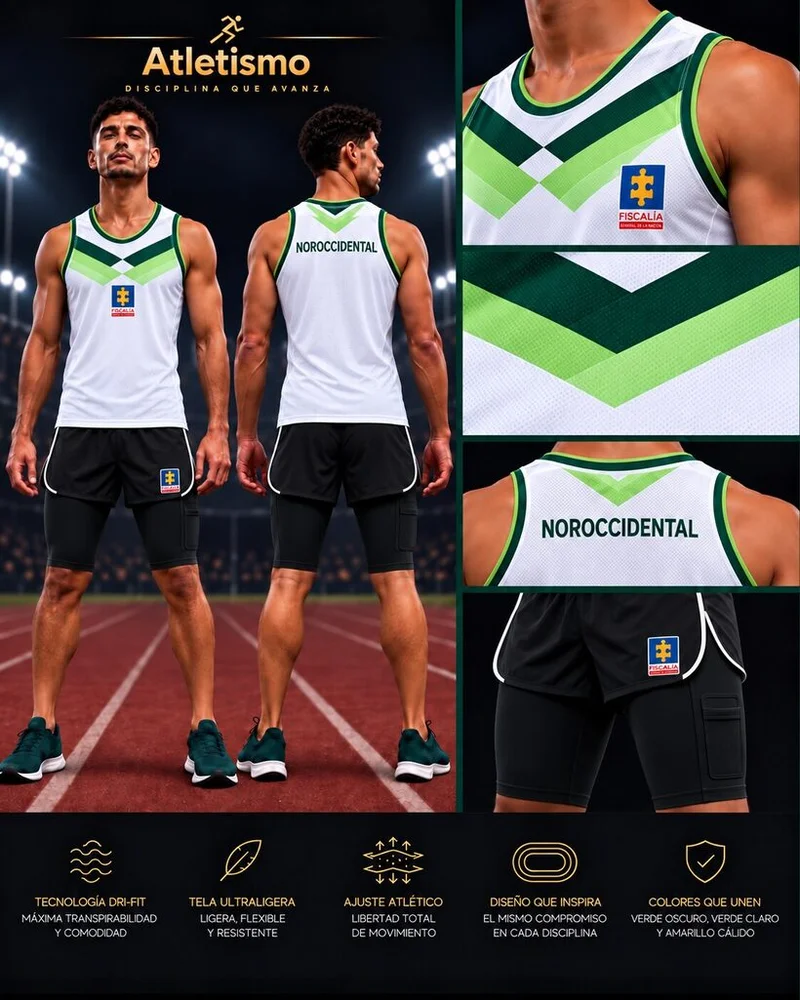 Uniforme masculino de Atletismo, línea blanca