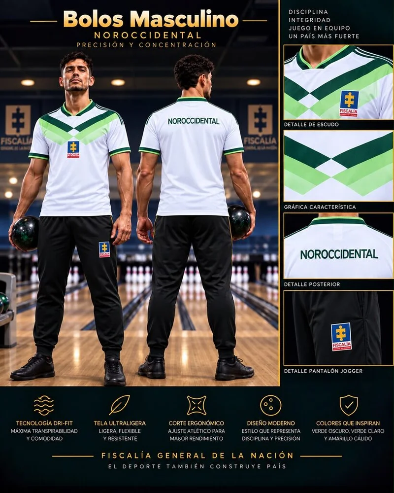 Uniforme masculino de Bolos, línea blanca