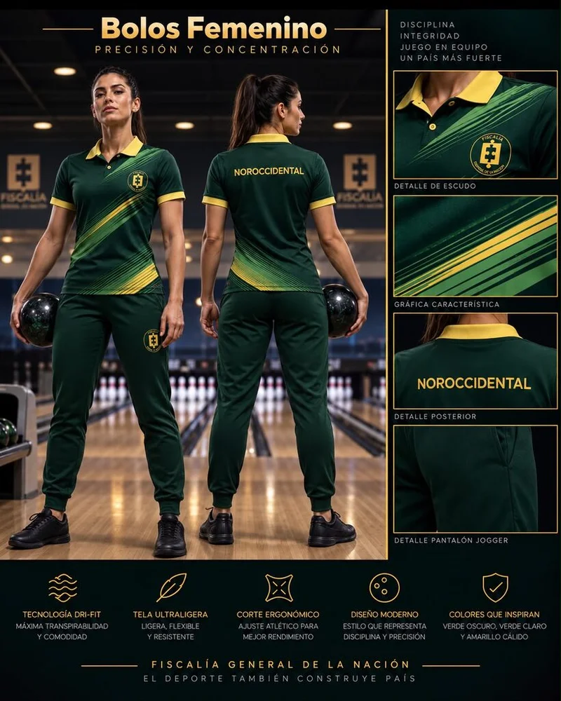 Uniforme femenino de Bolos, línea verde oscuro