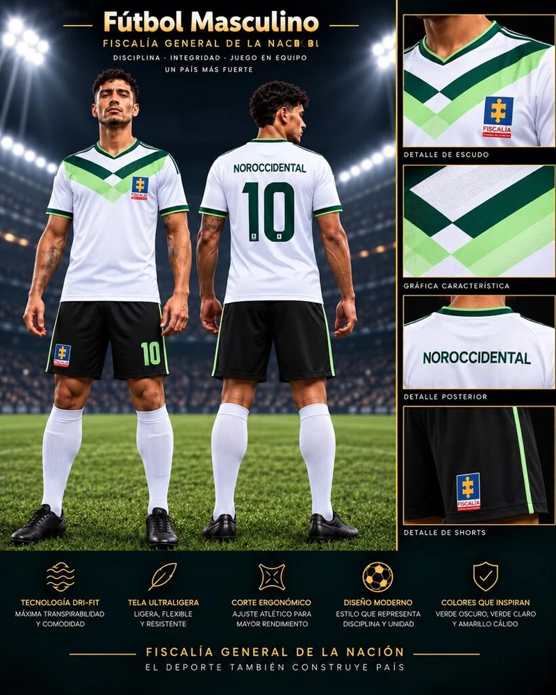 Uniforme masculino de Fútbol, línea blanca