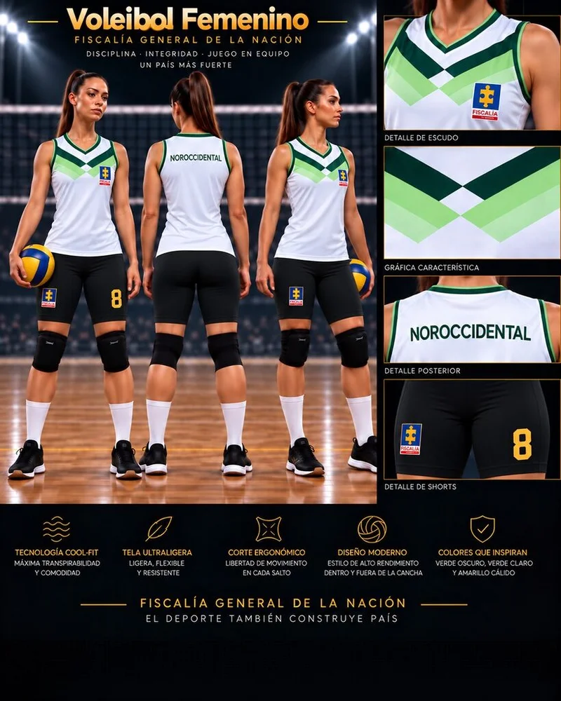 Uniforme femenino de Voleibol, línea blanca